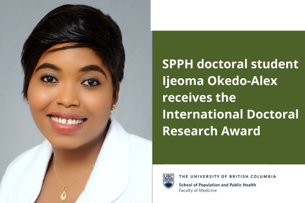 SPPH doctoral student Ijeoma Okedo-Alex receives the International Doctoral Research Award