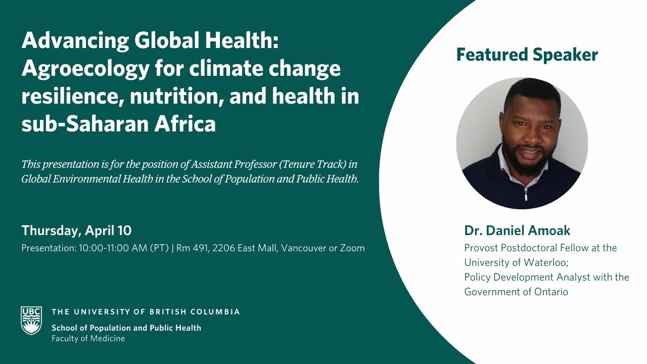 Advancing Global Health: Agroecology for climate change resilience, nutrition, and health in sub-Saharan Africa