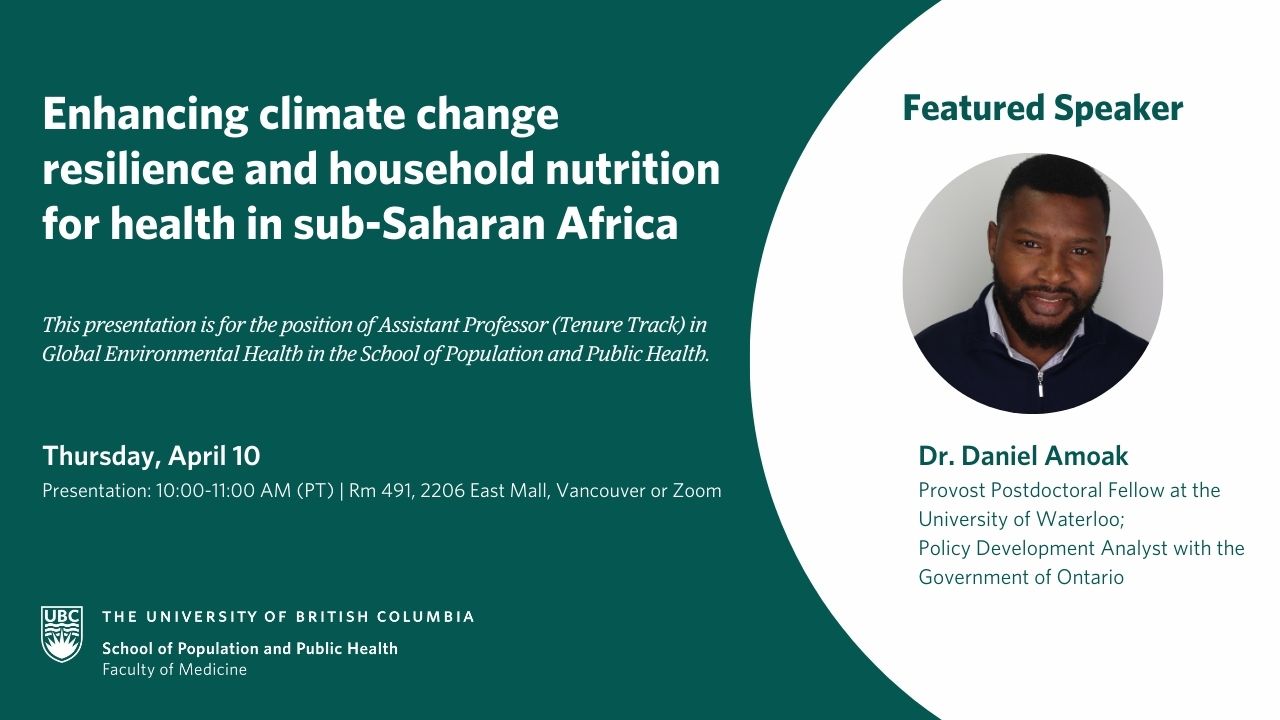 Enhancing climate change resilience and household nutrition for health in sub-Saharan Africa